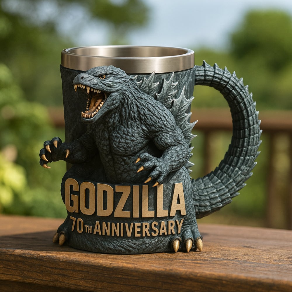 Fun Coffee Mug Novelty Monster Sculpted Stainless Steel 3D Relief - Image 2