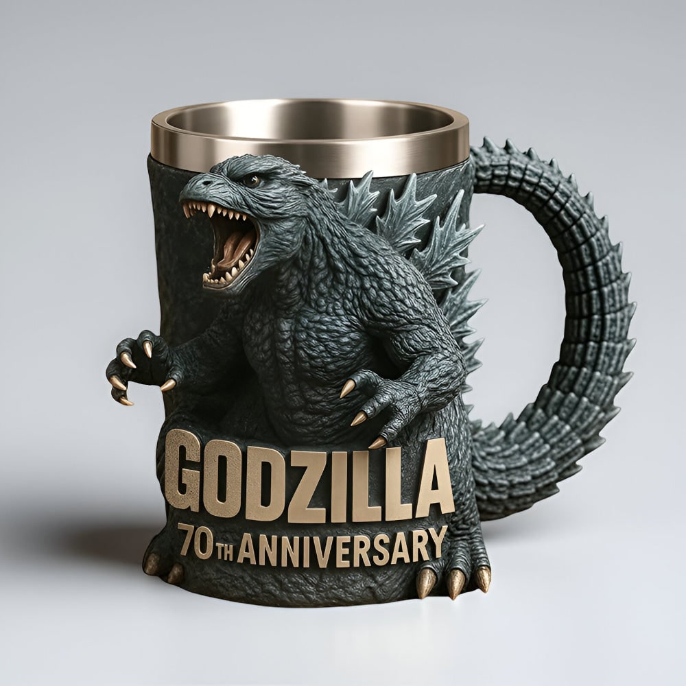 Fun Coffee Mug Novelty Monster Sculpted Stainless Steel 3D Relief - Image 3