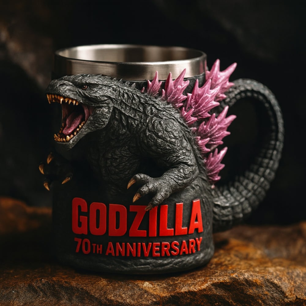 Fun Coffee Mug Novelty Monster Sculpted Stainless Steel 3D Relief - Image 5
