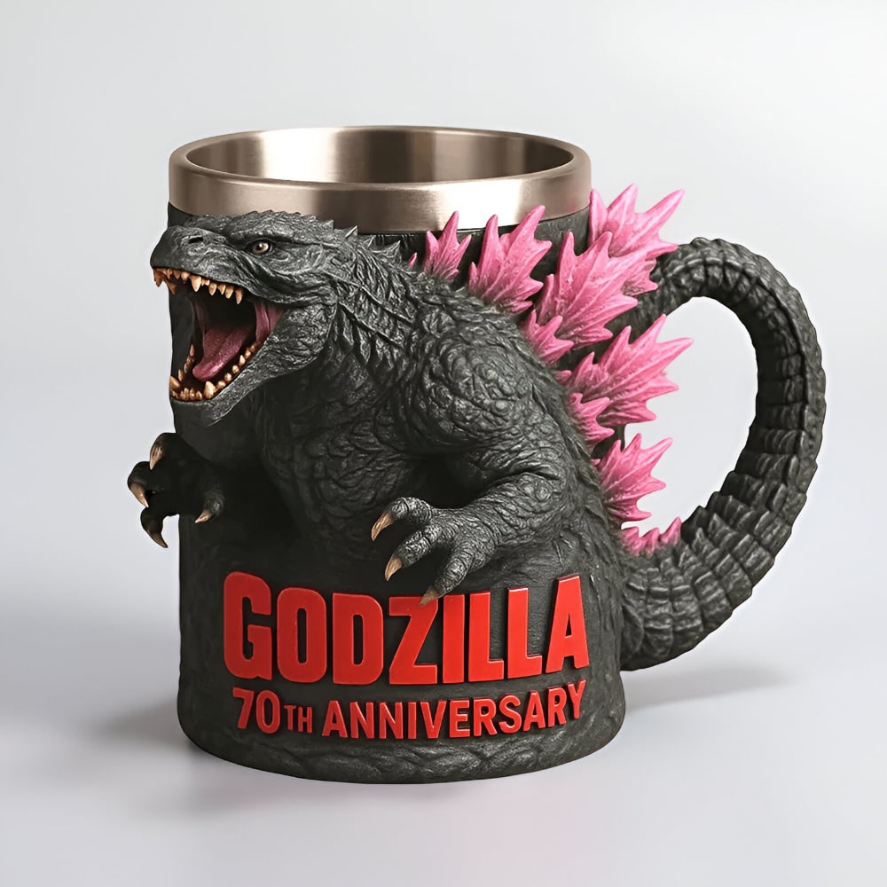 Fun Coffee Mug Novelty Monster Sculpted Stainless Steel 3D Relief - Image 6