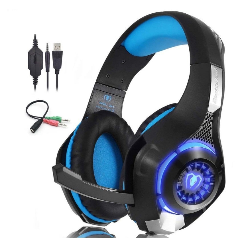 Gaming Headphones with Mic and LED Lights Wired Headset with Microphone USB and 3.5mm Jack - Image 2