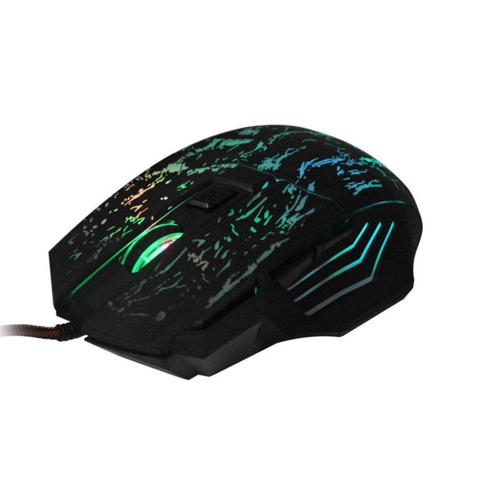 Gaming Mouse Wired Optical Rgb with Cracked Pattern Design and Braided Cable - Image 1