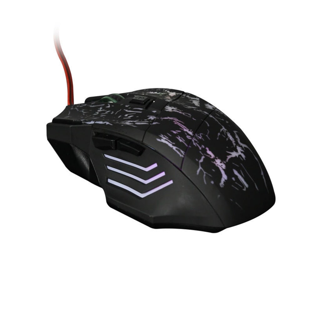 Gaming Mouse Wired Optical Rgb with Cracked Pattern Design and Braided Cable - Image 3