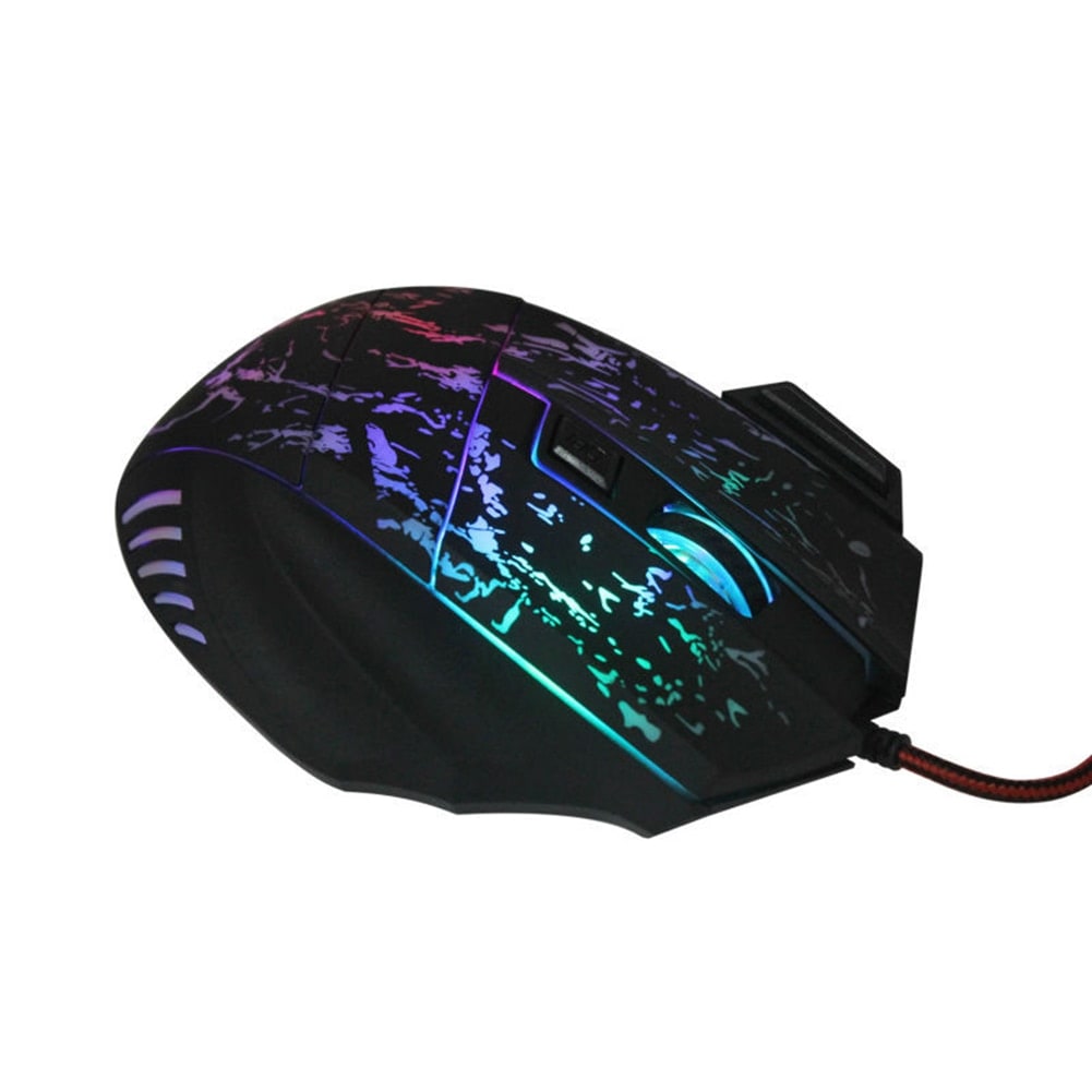Gaming Mouse Wired Optical Rgb with Cracked Pattern Design and Braided Cable - Image 7