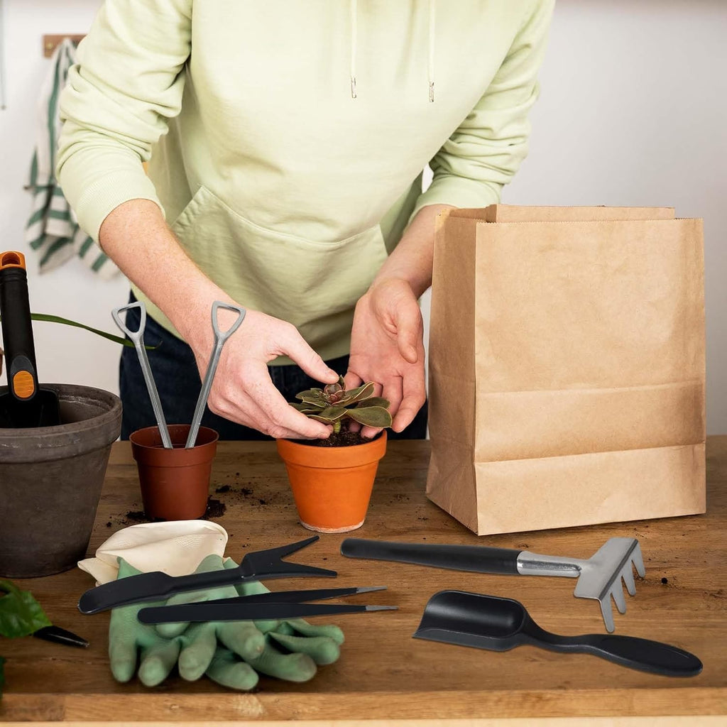 Gardening Tool Set Kit with Miniature Tweezers and Drawstring Pouch for Succulents Lawn Edger - Image 6