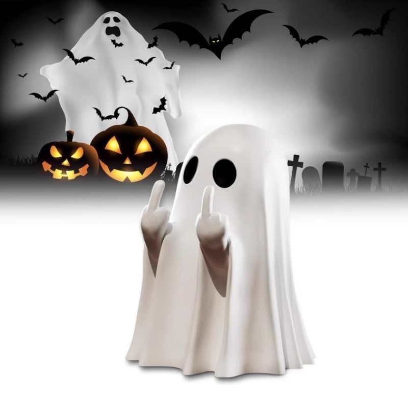 Ghost Figurine Statue Resin Decor with Matte Finish for Halloween Home Shelf Decorations - Image 6
