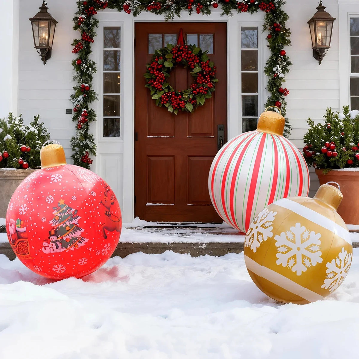 Giant Inflatable Christmas Ornament Bauble for Outdoor Decor with Weather-Resistant PVC - Image 4