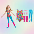 Girls' Halloween 80s Costume Party Outfit Workout Aerobics Leotard Leggings Leg Warmers Set - Image 1