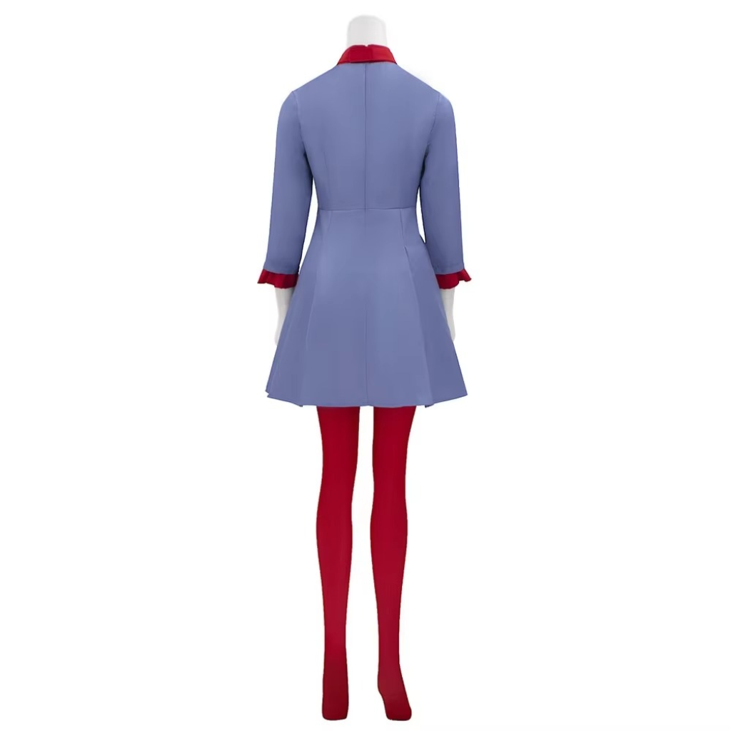 Girls' Halloween Anime Cosplay Costume Dress and Suit Set with Red Bow Tie and Collar for Party - Image 5
