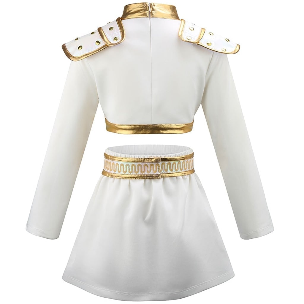 Girls' Halloween Dance Costume and Belly Dancer Suit Two Piece Set with Sequined Crop Top and A-Line Skirt - Image 2