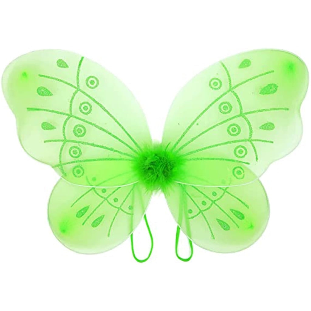 Girls' Halloween Fairy Costume Dress with Wings Tiara Wand and Gloves for Children's Outfit and Party - Image 4