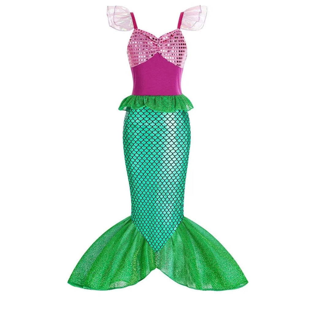 Girls' Halloween Mermaid Costume Outfit with Accessories for Dress-Up Party Ariel - Image 9