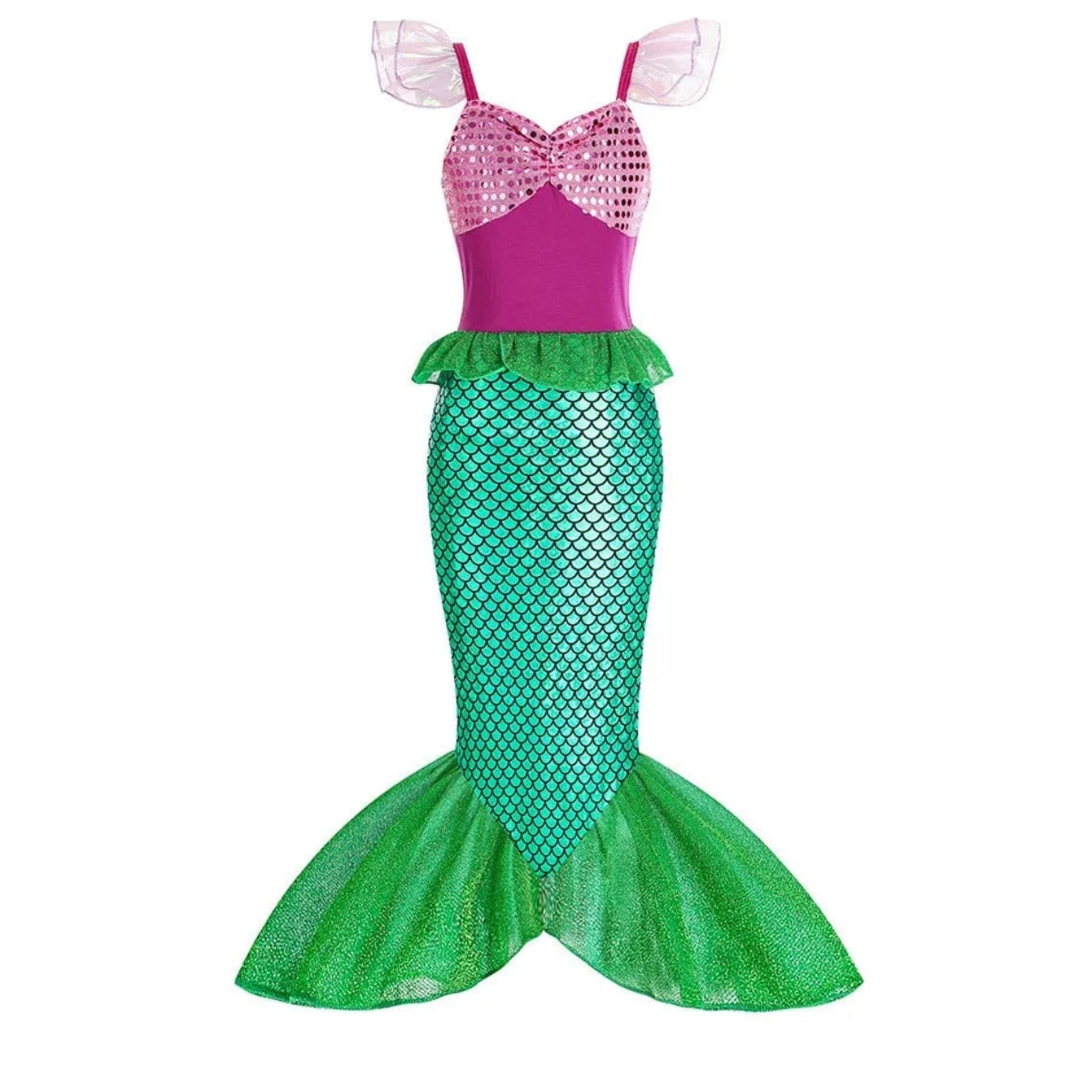 Girls' Halloween Mermaid Costume Outfit with Accessories for Dress-Up Party Ariel - Image 9
