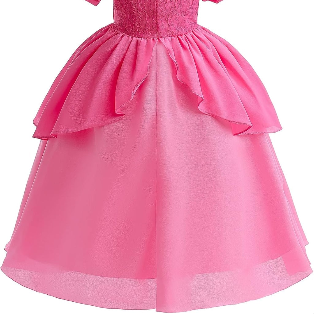 Girls' Halloween mushroom princess and Toadstool Costume Dress Set with Crown Gloves and Wand - Image 8