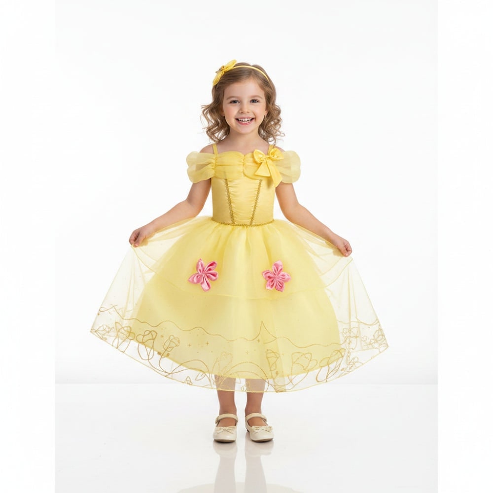 Girls' Halloween Princess Costume and Dresses for Dress Up Tiara Gloves Games - Image 1