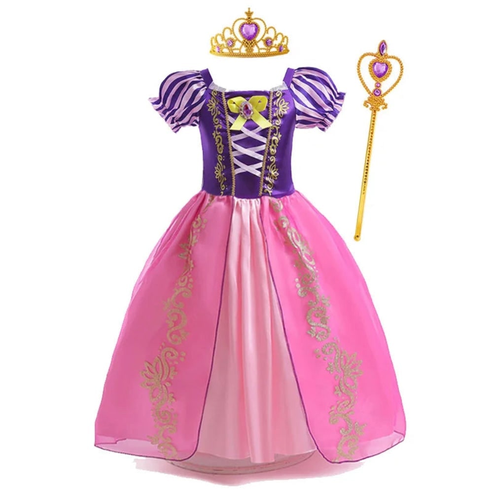 Girls' Halloween Princess Costume and Dresses for Dress Up Tiara Gloves Games - Image 11