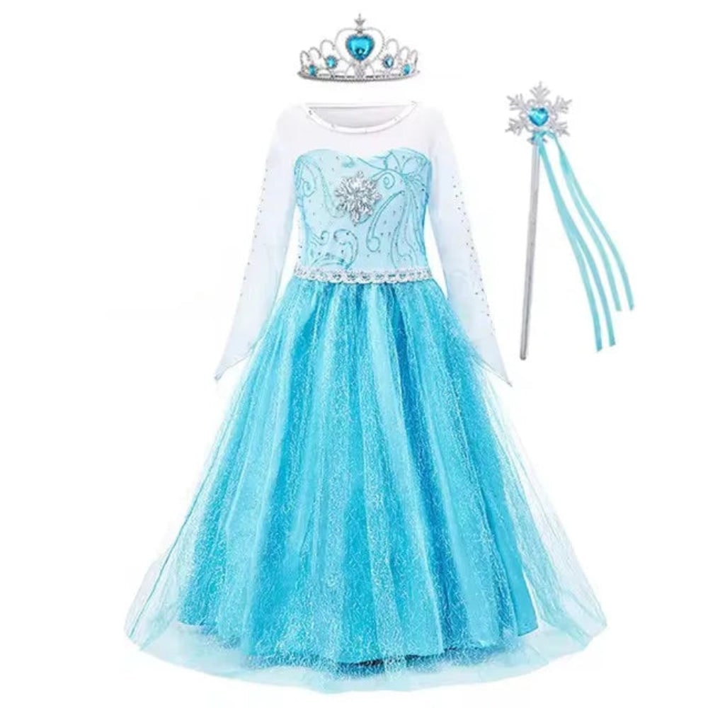 Girls' Halloween Princess Costume and Dresses for Dress Up Tiara Gloves Games - Image 20