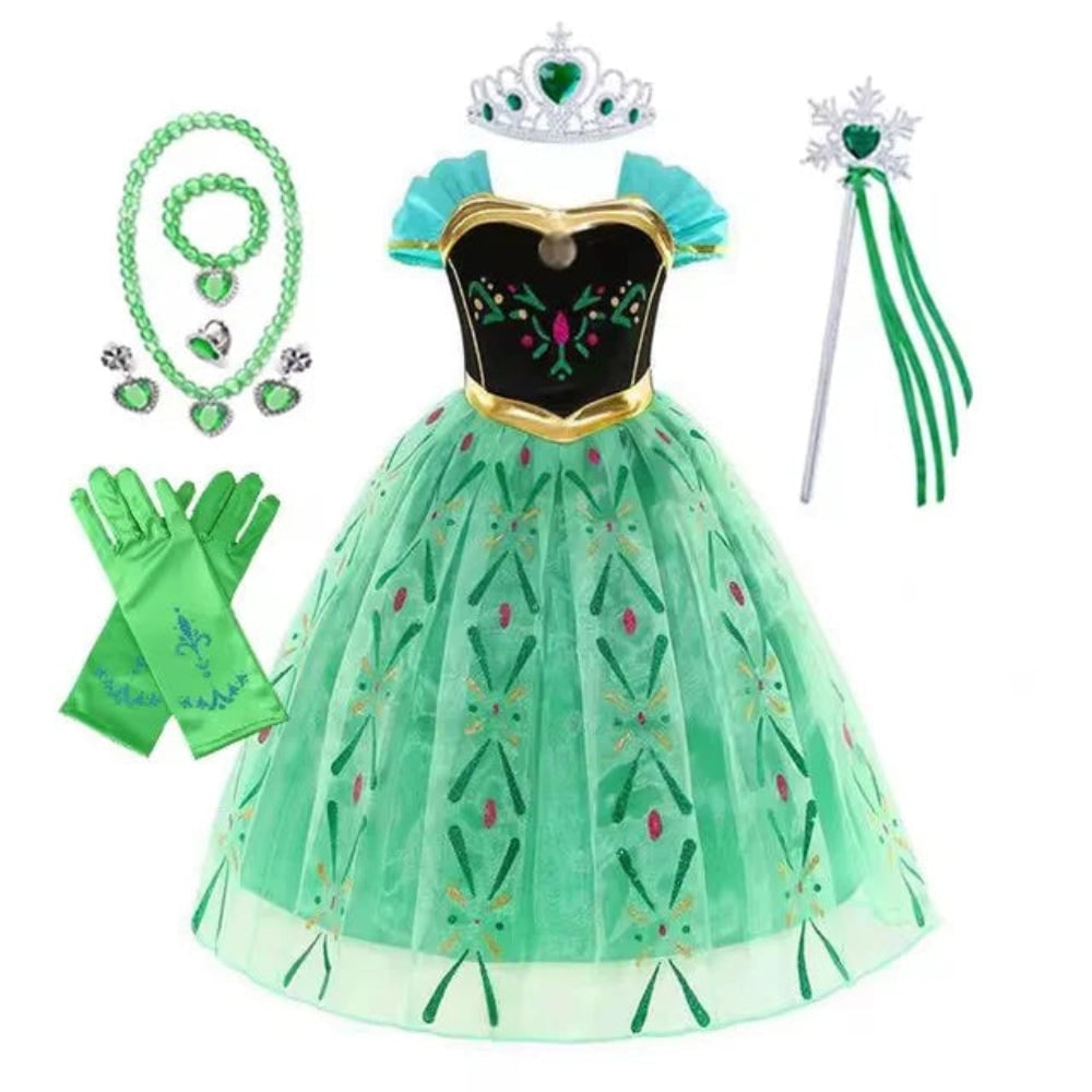 Girls' Halloween Princess Costume and Dresses for Dress Up Tiara Gloves Games - Image 24