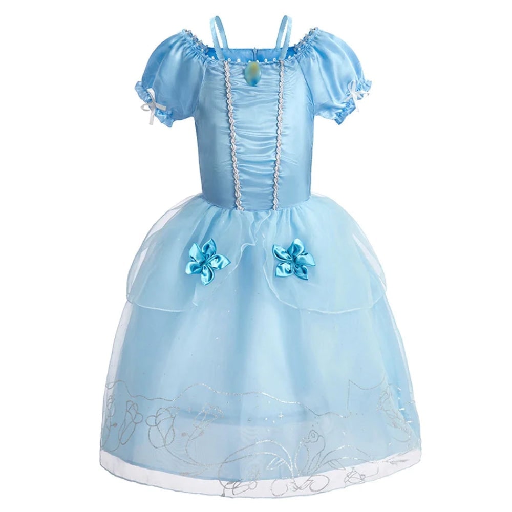 Girls' Halloween Princess Costume and Dresses for Dress Up Tiara Gloves Games - Image 4