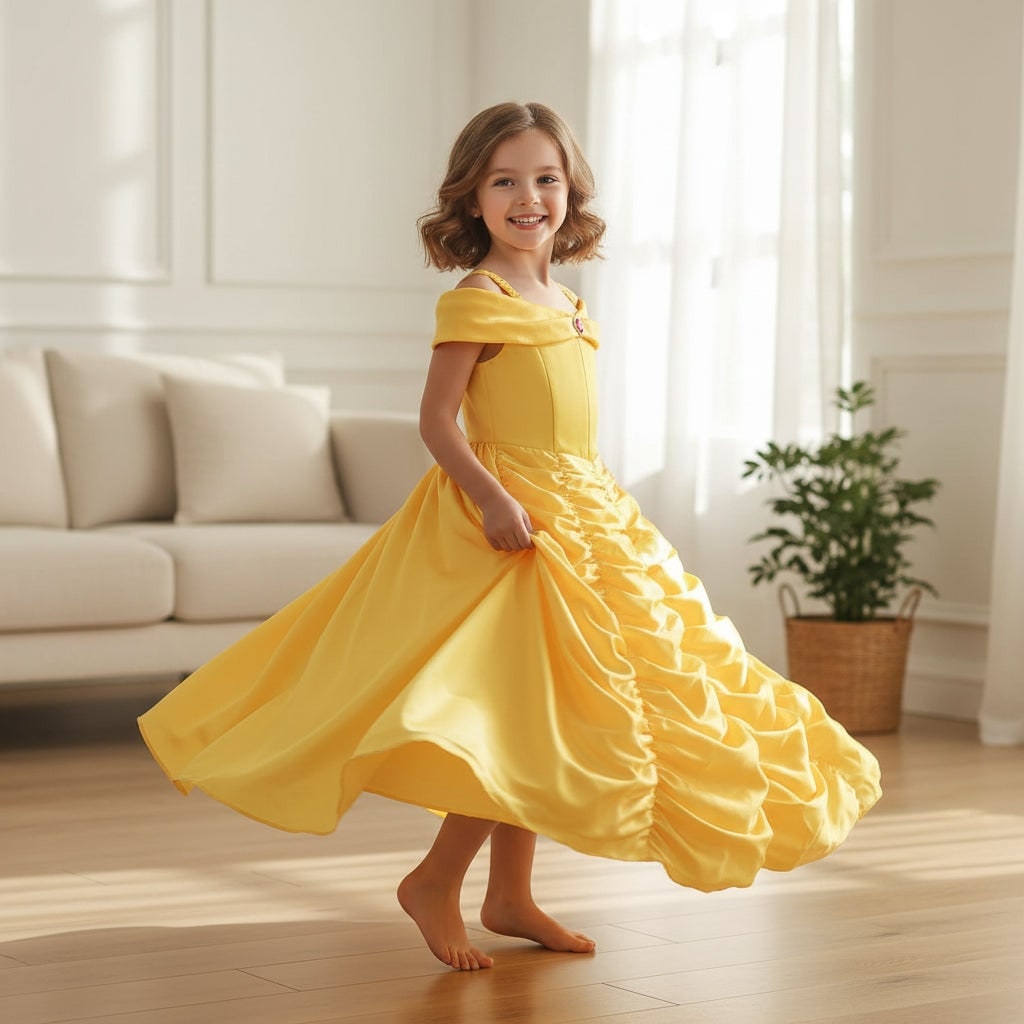 Girls' Halloween Princess Costume and Dresses with Ball Gown Tiara Scepter and Accessories Set - Image 1
