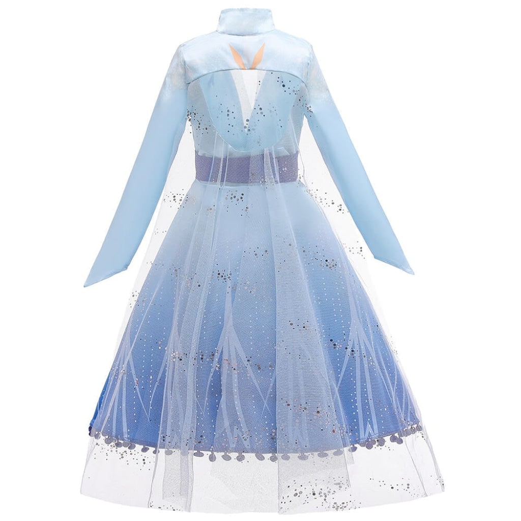Girls' Halloween Princess Costume Dress with Cape and Wand Accessory Set - Image 8