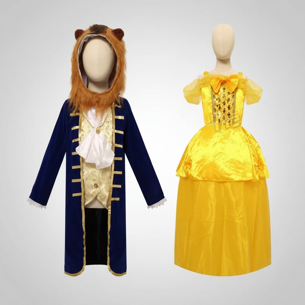 Girls' Halloween Princess Costume Dress with Gold Sequin Bodice and Star Wand - Image 2