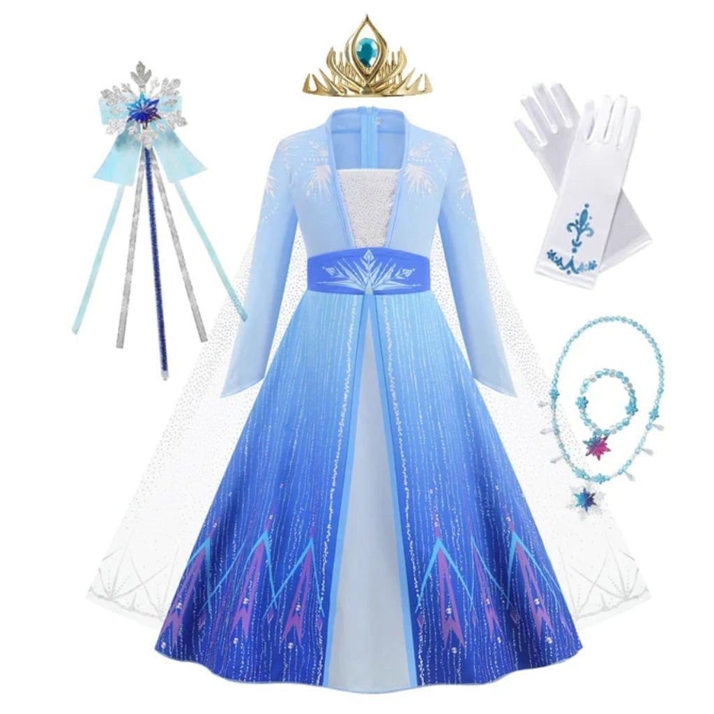 Girls' Halloween Princess Costume Dress with Tiara Wand and Gloves Dorothy Wizard Of Oz - Image 4