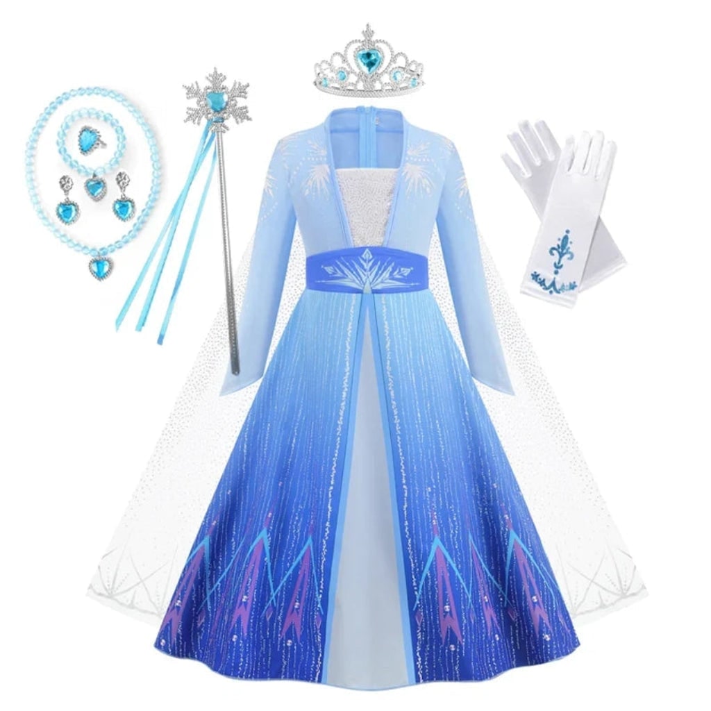 Girls' Halloween Princess Costume Dress with Tiara Wand and Gloves Dorothy Wizard Of Oz - Image 6