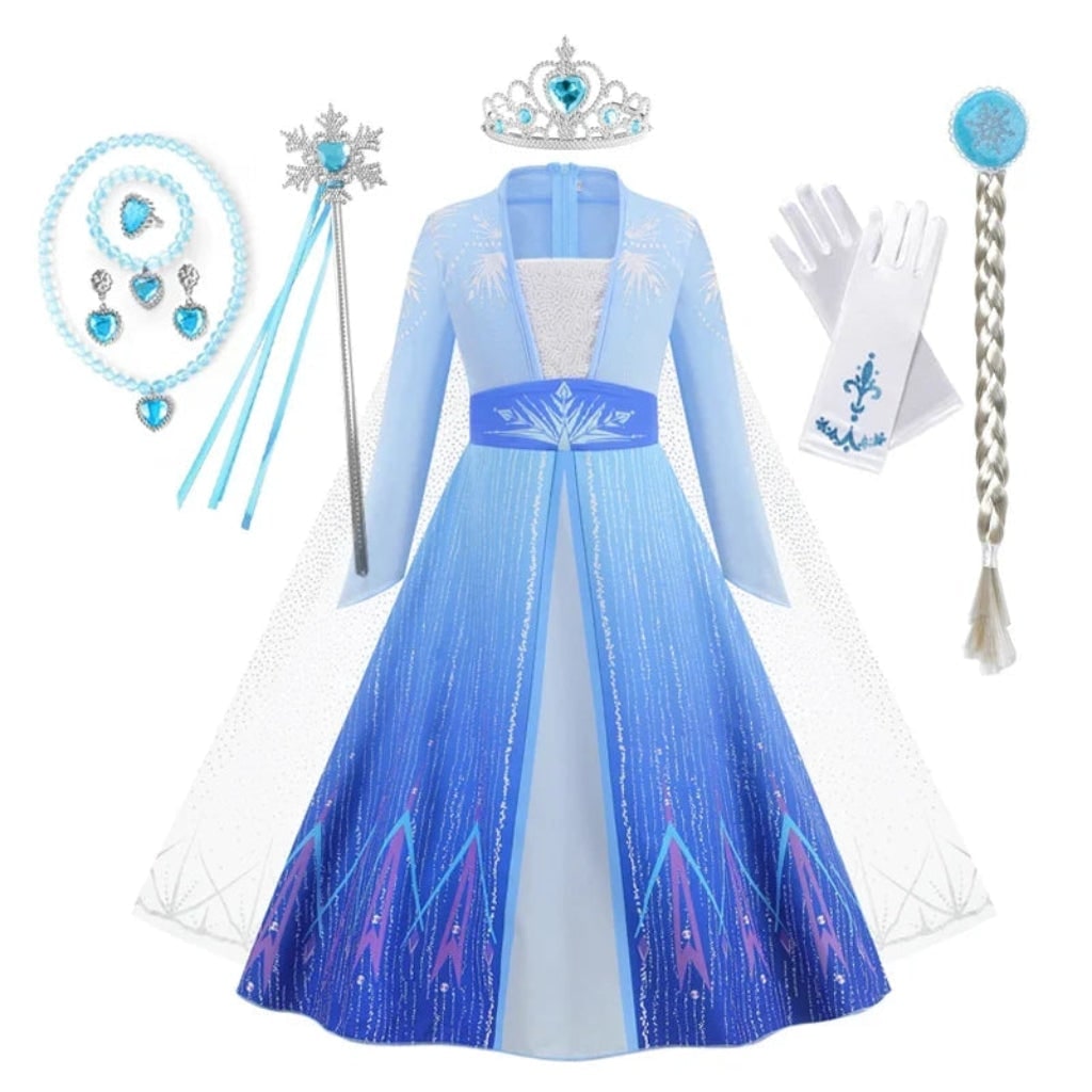 Girls' Halloween Princess Costume Dress with Tiara Wand and Gloves Dorothy Wizard Of Oz - Image 7