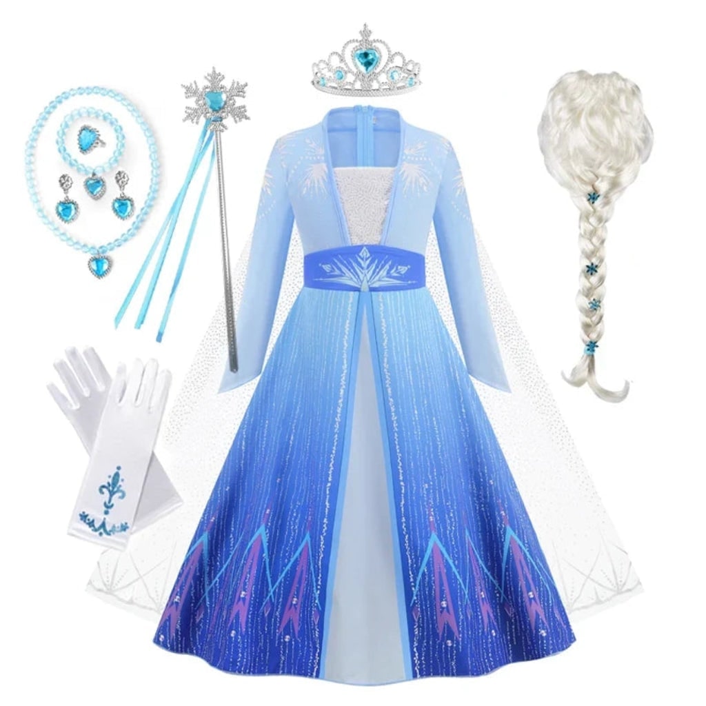 Girls' Halloween Princess Costume Dress with Tiara Wand and Gloves Dorothy Wizard Of Oz - Image 8