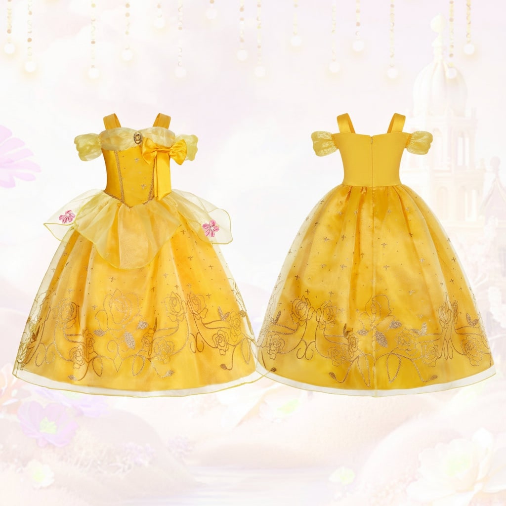 Girls' Halloween Princess Costume Dress with Tulle Skirt Tiara and Accessories Set - Image 20