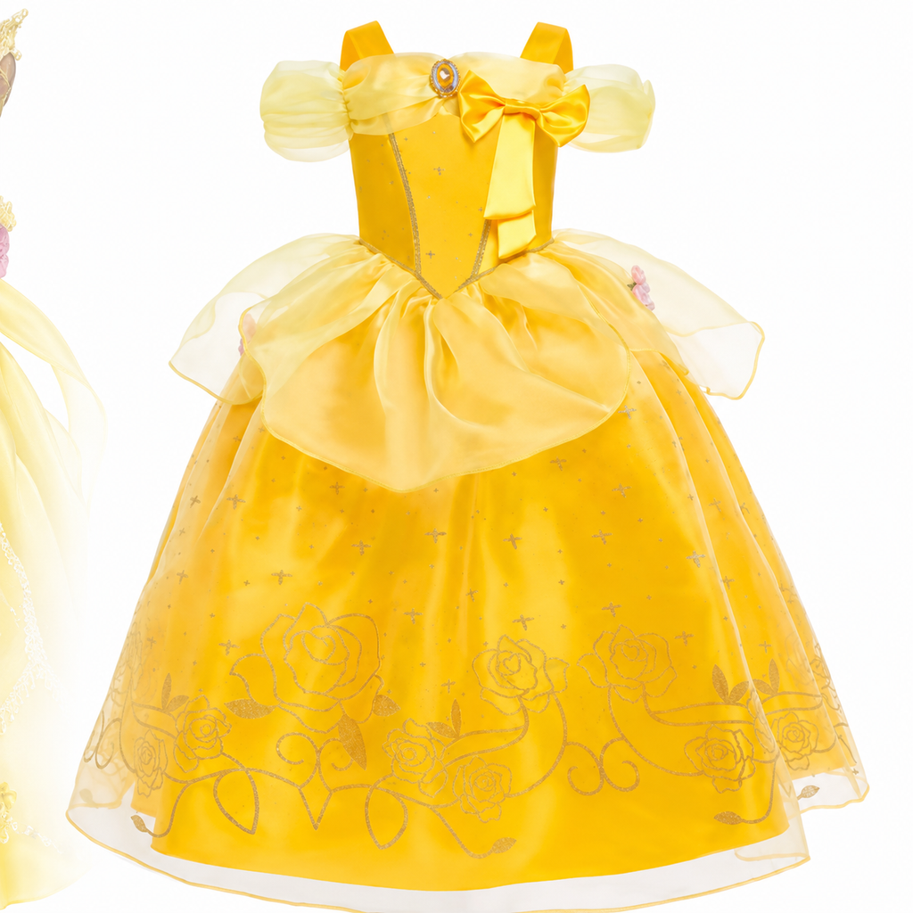 Girls' Halloween Princess Costume Dress with Tulle Skirt Tiara and Accessories Set - Image 5
