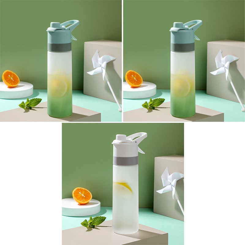 Girls' Misting Water Bottle Reusable Drink with Spray Trigger Flip-Top Cap Insulated - Image 2