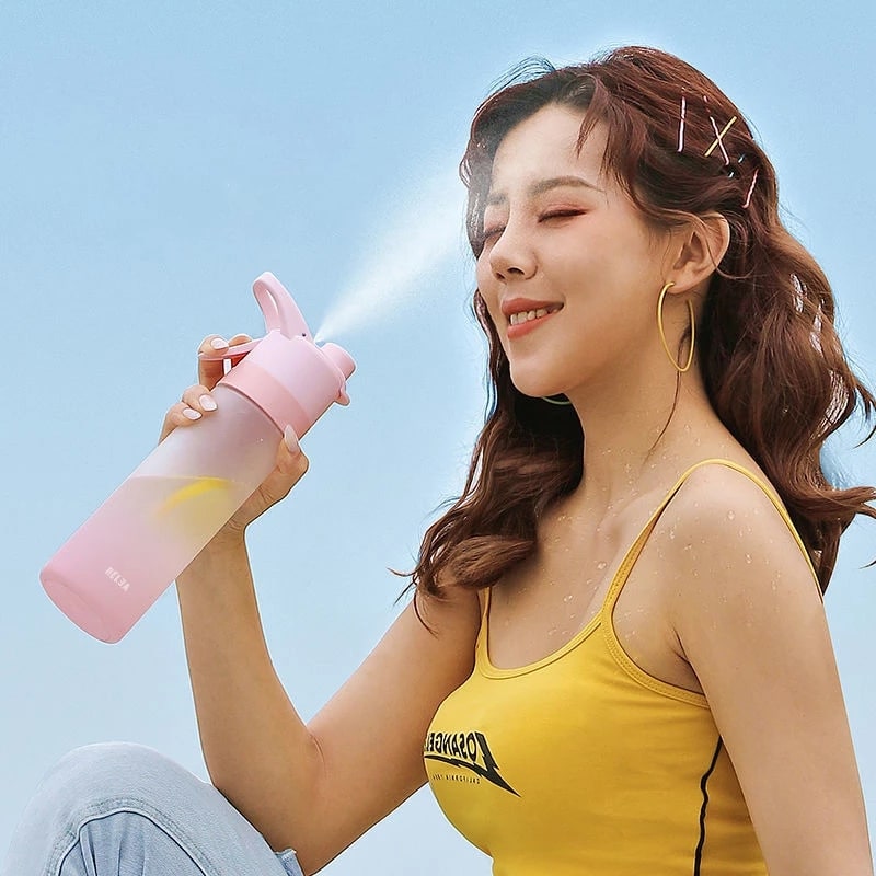 Girls' Misting Water Bottle Reusable Drink with Spray Trigger Flip-Top Cap Insulated - Image 21