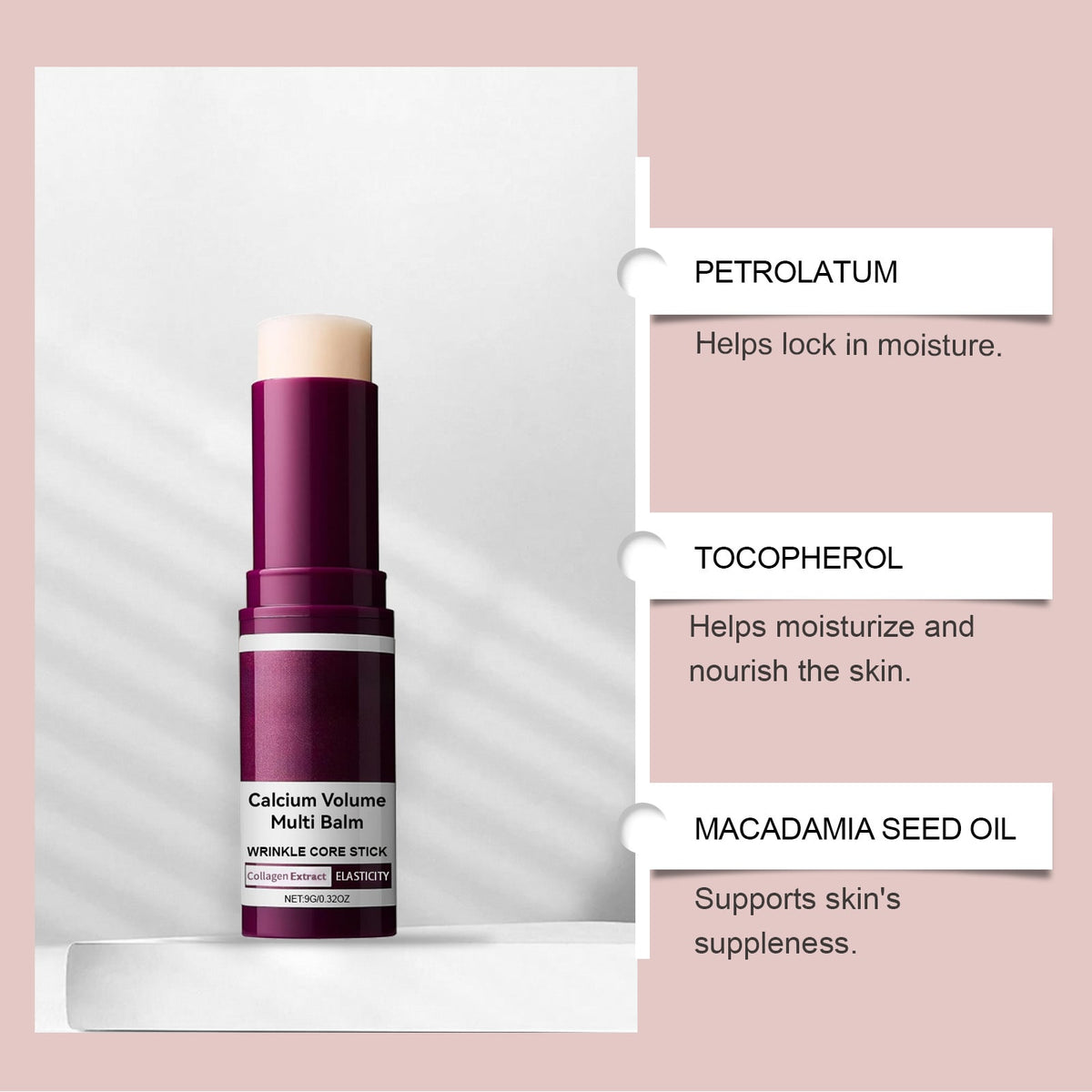 Glide Anti Chafing Stick with Collagen Multi Balm for Face and Neck Twist-Up Solid Moisturizer 9g - Image 16