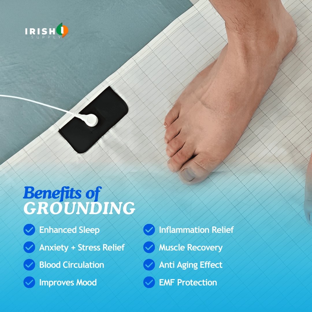 Grounding Earthing Bed Sheet with Conductive Grid and Snap-On Cord Queen Size Set - Image 3