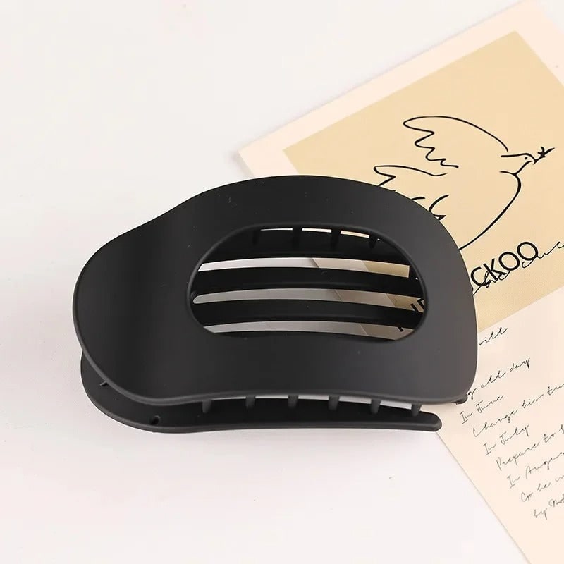 Hair Claw Clip with Flat Back and Oval Cutout for Buns and Half-Up Styling - Image 11
