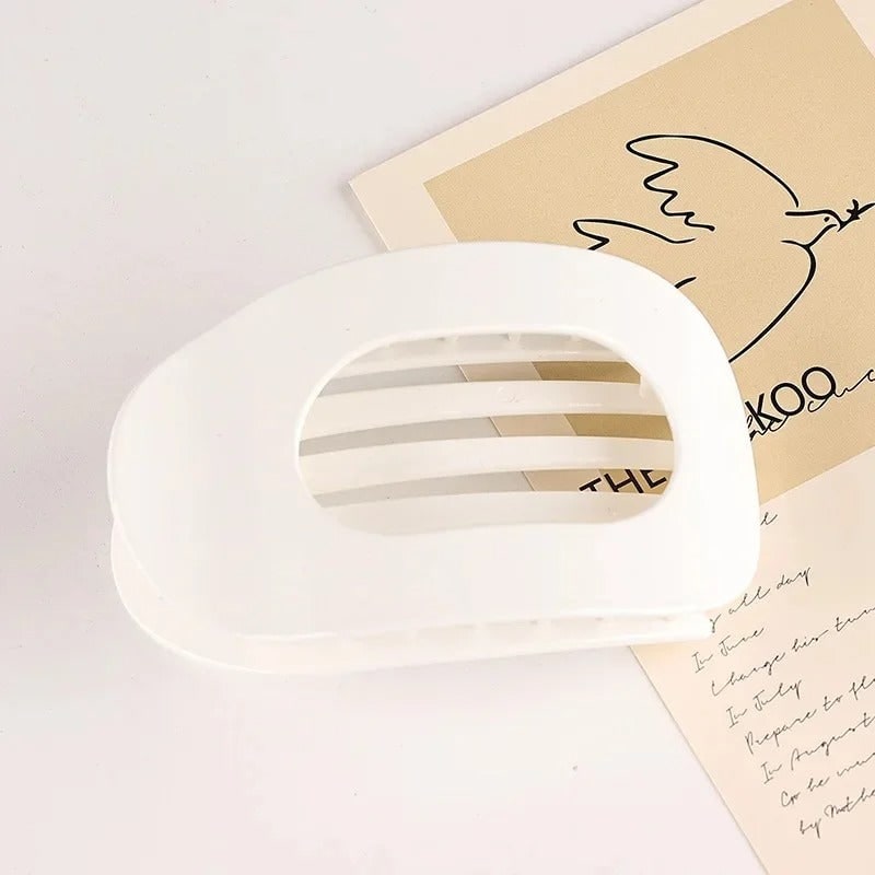 Hair Claw Clip with Flat Back and Oval Cutout for Buns and Half-Up Styling - Image 13