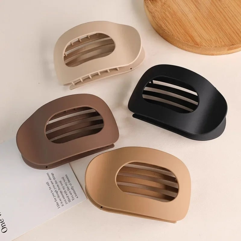 Hair Claw Clip with Flat Back and Oval Cutout for Buns and Half-Up Styling - Image 4