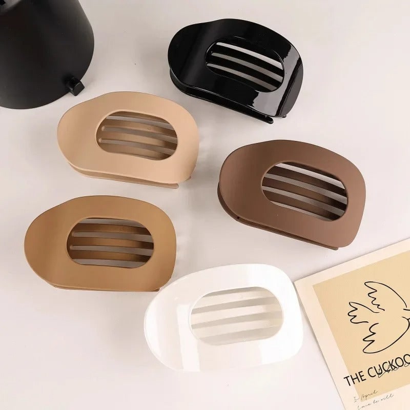 Hair Claw Clip with Flat Back and Oval Cutout for Buns and Half-Up Styling - Image 7