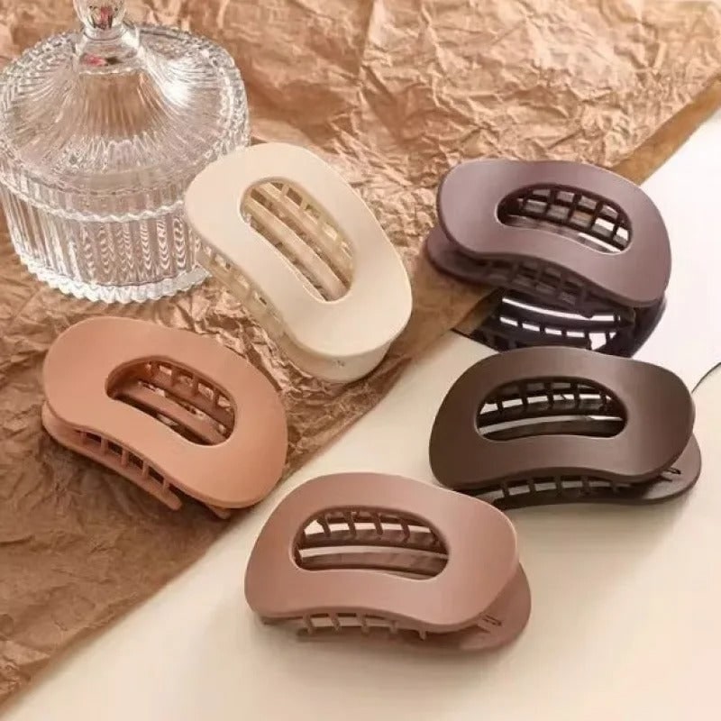 Hair Claw Clip with Flat Back and Oval Cutout for Buns and Half-Up Styling - Image 8
