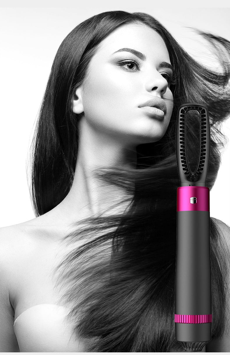 Hair Dryer Brush with 5 Interchangeable Attachments Blow Dry Styling Tool Detangling - Image 7