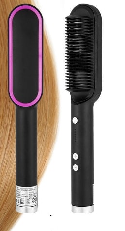 Hair Straightener Brush Ceramic Flat Iron Cordless Design and Adjustable Temperature Control - Image 3