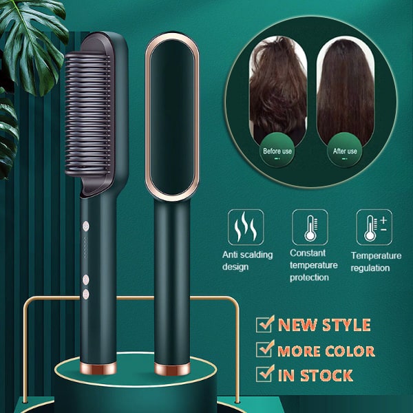 Hair Straightener Brush Ceramic Flat Iron Cordless Design and Adjustable Temperature Control - Image 43