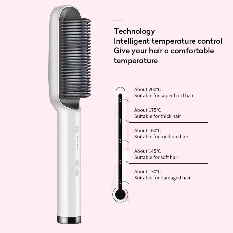 Hair Straightener Brush Ceramic Flat Iron Cordless Design and Adjustable Temperature Control - Image 45