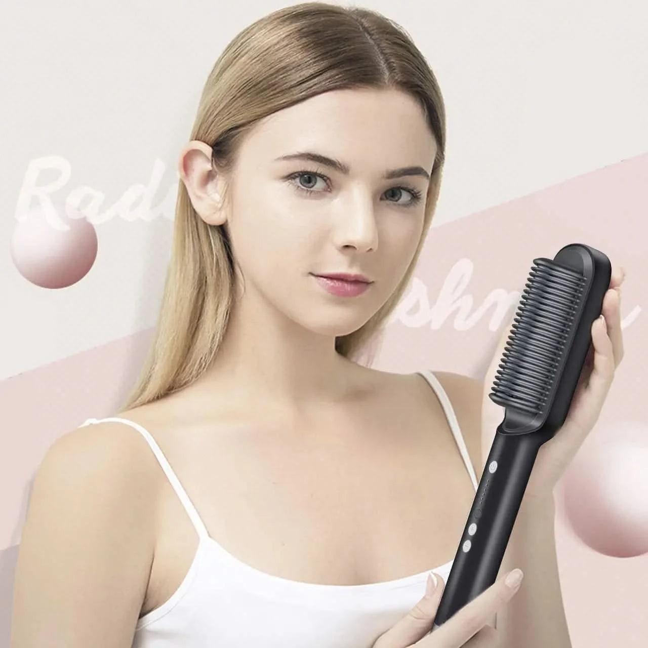 Hair Straightener Brush Straightening Ionic Heated Electric Comb Teeth - Image 3