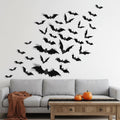 Halloween 3D Bat Wall Art Decor Stickers with Foldable Wings for Nursery Bathroom - Image 1