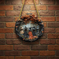 Halloween 3D Relief Wall Art Panel Decor Gnarled Branch Border and Twisted Rope Hanger for Home - Image 1