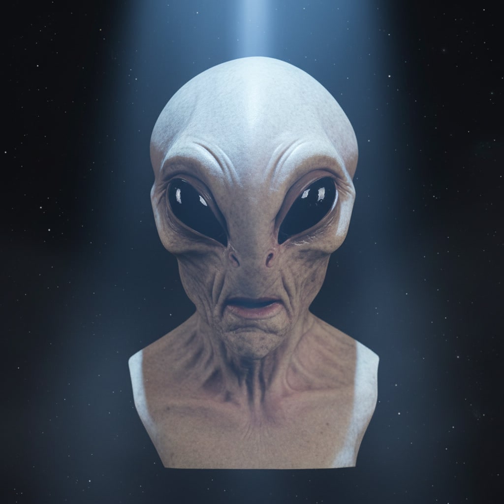 Halloween Alien Mask Full Head Latex Creepy for Adult Costume Party Space - Image 1