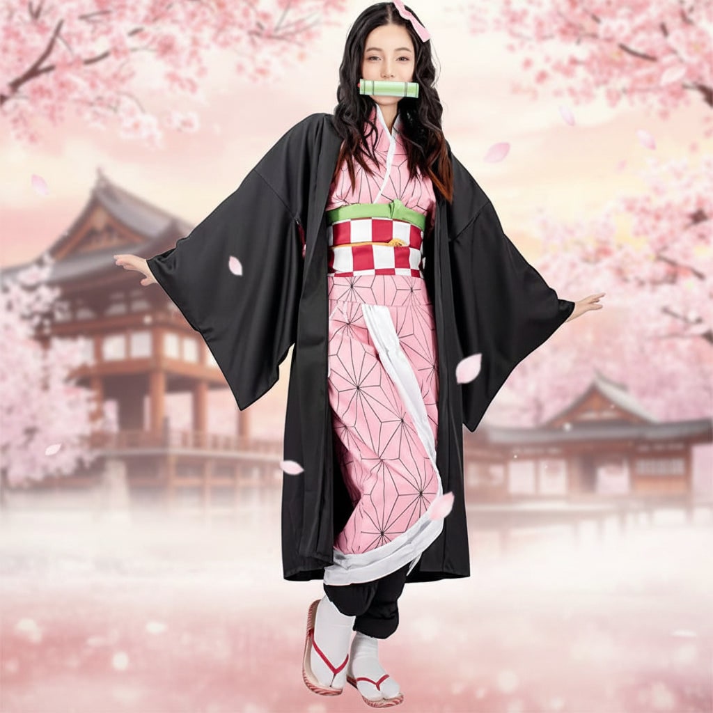 Halloween Anime Cosplay Costume and Outfits for Character Dress Up with Haori Jacket and Leg Wraps - Image 1